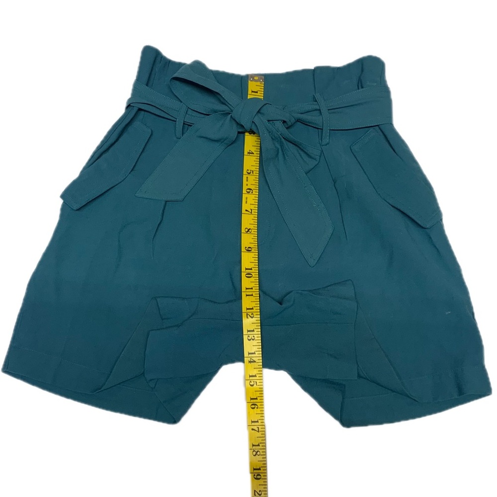A New Day Teal Paperbag Waist Belted Shorts | High Rise Size 4 - Picture 10 of 15